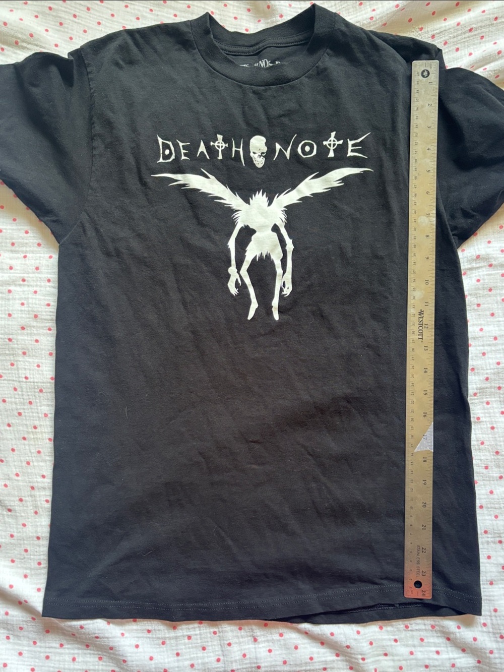 H&M Black Short Sleeve Tee with White Death Note Graphic